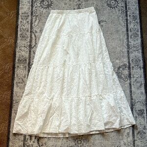 Brandy Melville Eyelet Maxi Skirt - White